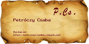 Petróczy Csaba névjegykártya
