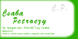 csaba petroczy business card